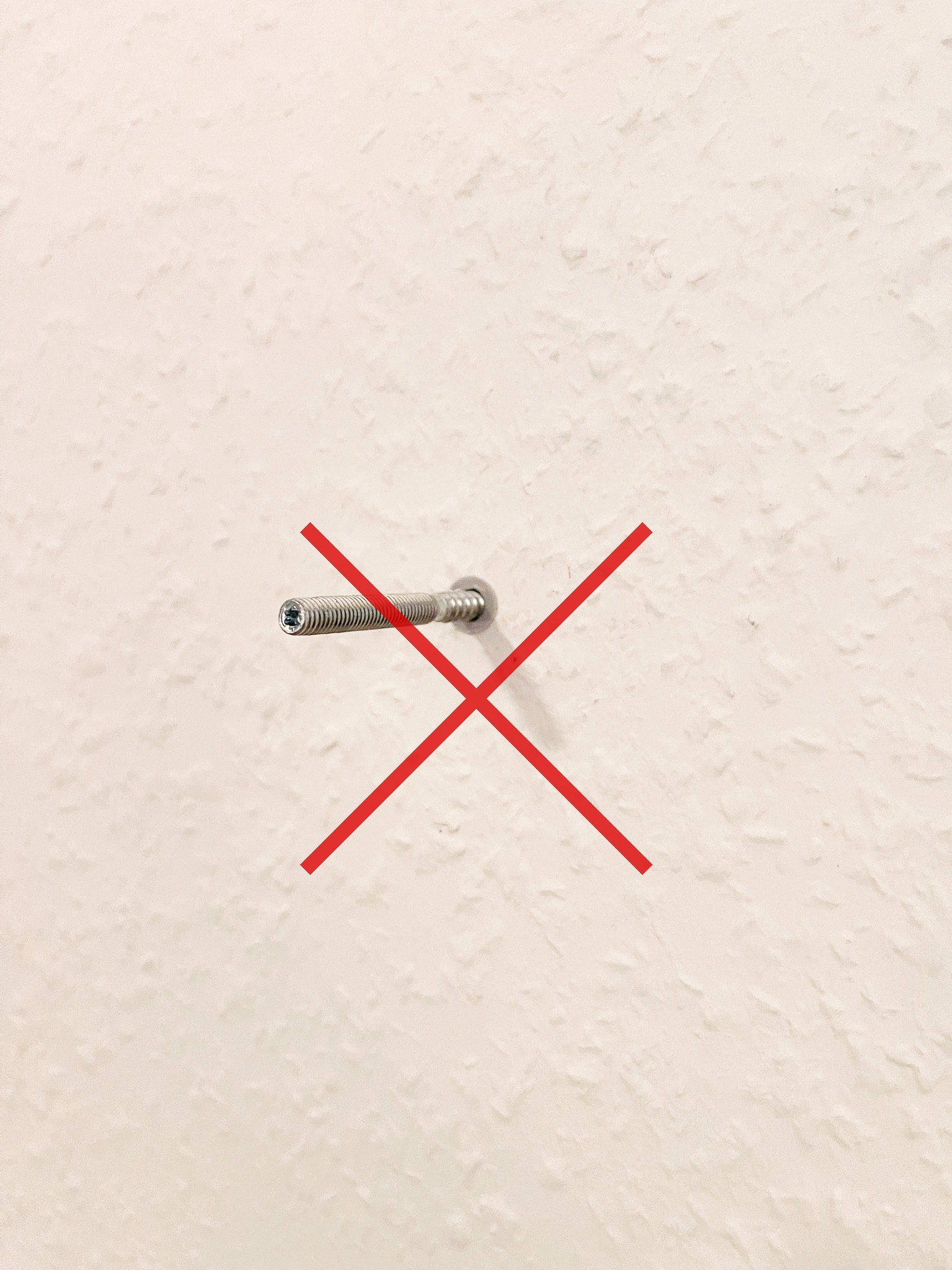 Stockschraube nicht tief genug – falsch