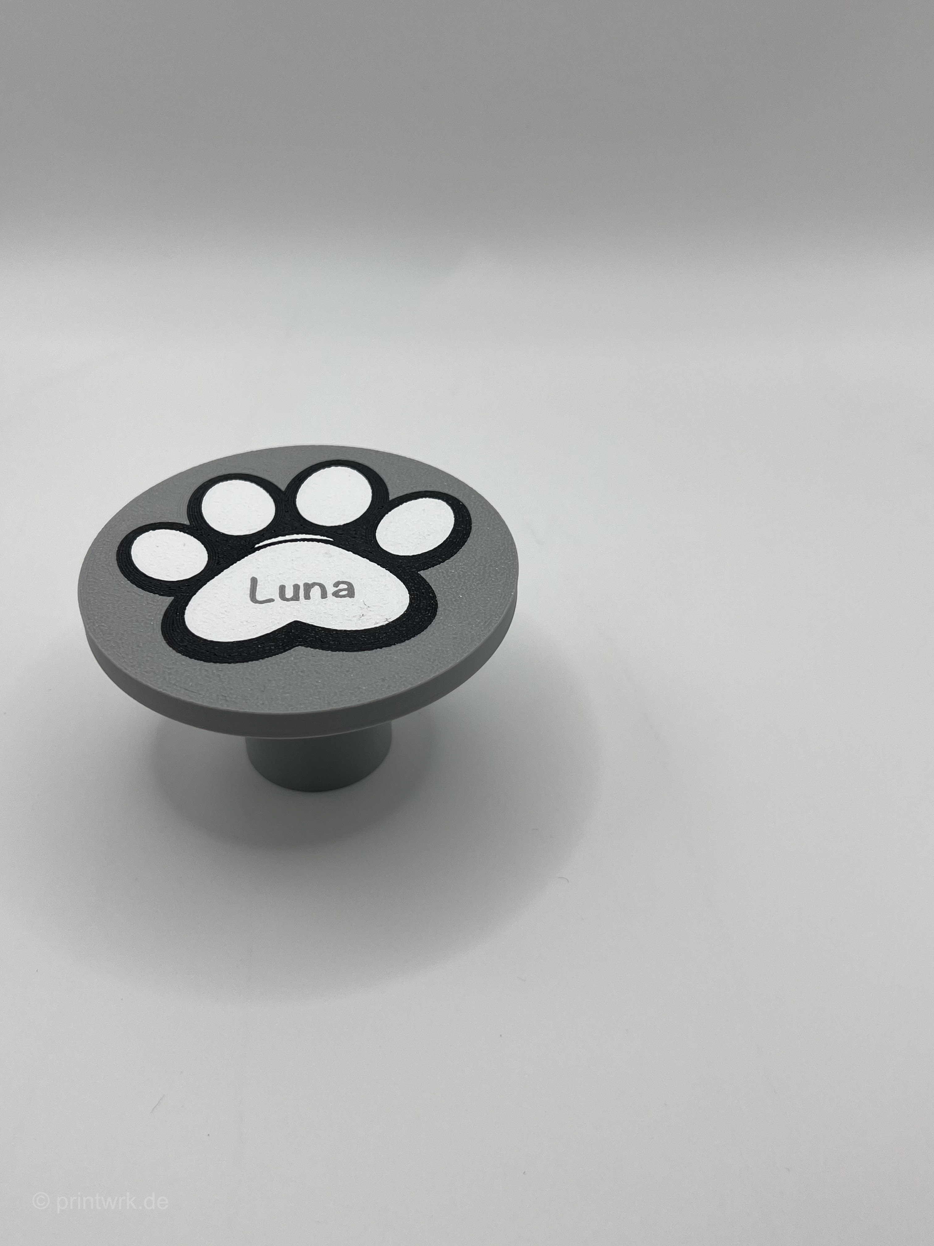 Wandhaken Pets - Pfote personalisierbar Ø 80 mm