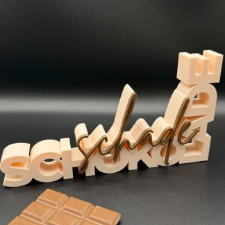 3D-Schriftzug „Schade Schokolade“ – Deko zum Hinstellen