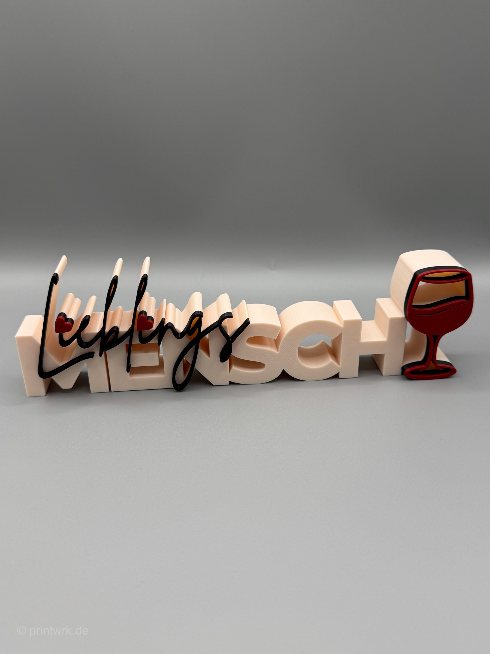 3D-Schriftzug „Lieblingsmensch mit Weinglas“ – Deko zum Hinstellen – Bild 3